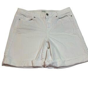 J. Jill Denim White Mid-rise Rolled Up Jean Shorts Sz 10